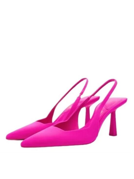 Zara Shoes - ZARA Fuchsia Slingback Heels